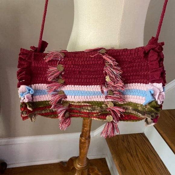 Anthropologie Ibban Tassel Embellished Clutch Crossbody - Picture 6 of 14
